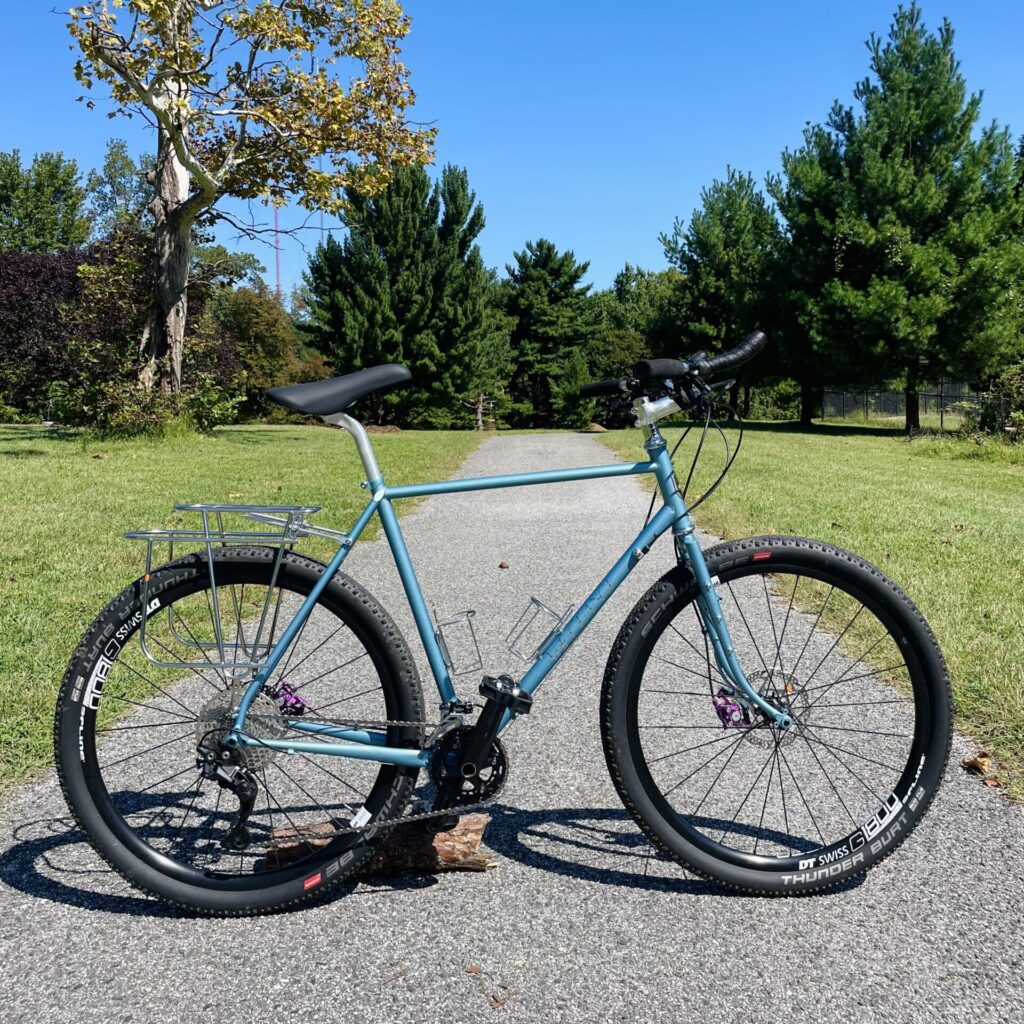 Bicycle touring, steel, gravel bike, made by Velo Orange. 